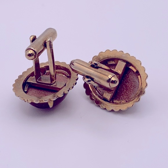 💝 Vintage Cufflinks Goldstone - Picture 3 of 4